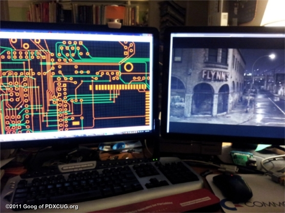 Watching Tron While Designing the Circuit Board